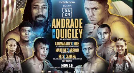  ANDRADE DEFENDS WBO CROWN AGAINST QUIGLEY ON NOV 19