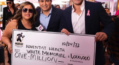 OSCAR DE LA HOYA PRESENTS $1 MILLION DOLLAR CHECK TO ADVENTIST HEALTH WHITE MEMORIAL