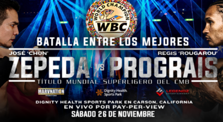 Boletos a la venta para José Zepeda vs. Regis Prograis el 26 de noviembre en el Dignity Health Sports Park de Carson, California