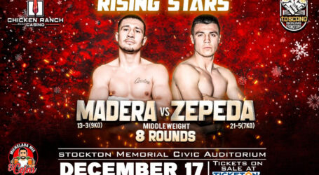 17 de diciembre: Quilisto Madera vs. Héctor Zepeda encabezará evento de Toscano Boxing Promotions en el Stockton Memorial Civic Auditorium 
