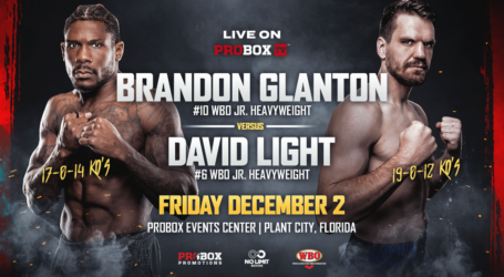 Glanton vs Light Dec 2 – WBO Int Title on the Line on ProBox TV!
