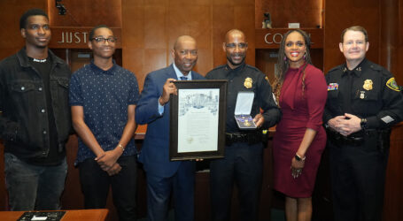 Today is Sergeant Kendrick Simpo Day in the City of Houston; Mayor Honors HPD Sgt. for His Brave Actions