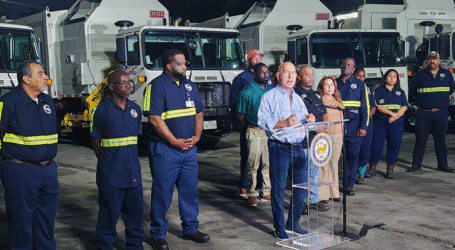 Mayor Whitmire Welcomes New Recycling Trucks